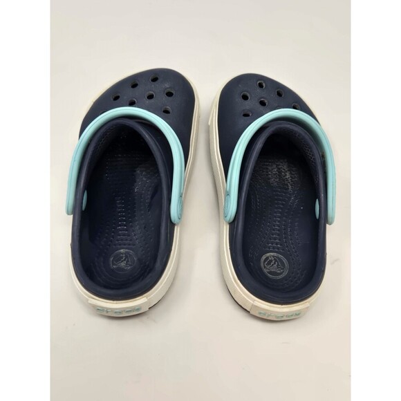 CROCS NAVY BLUE & SKY BLUE SLIP ON SHOES CHILDREN KIDS YOUTH SIZE 6 7 SCHOOL - Picture 6 of 12